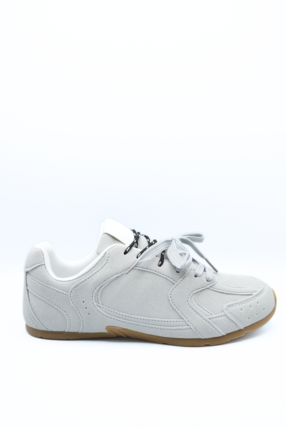 Double Contrast Lace Up Flat Trainers - She Wears Glory Beverly Hills