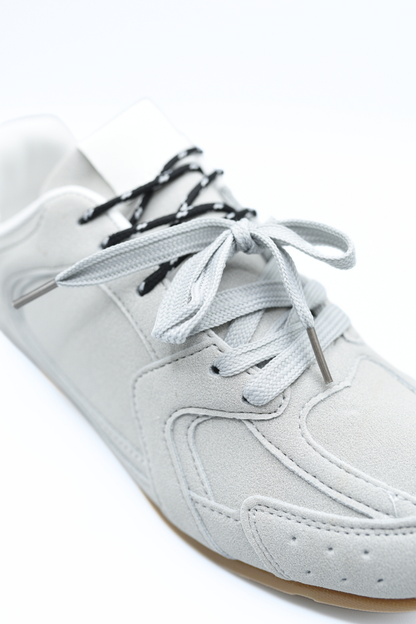 Double Contrast Lace Up Flat Trainers - She Wears Glory Beverly Hills