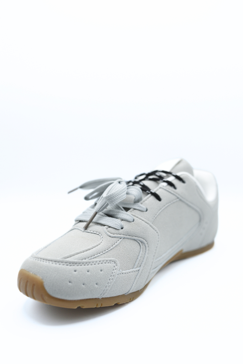 Double Contrast Lace Up Flat Trainers - She Wears Glory Beverly Hills