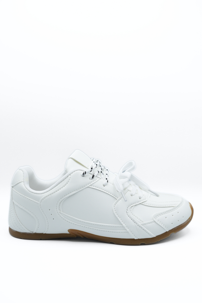 Double Contrast Lace Up Flat Trainers - She Wears Glory Beverly Hills