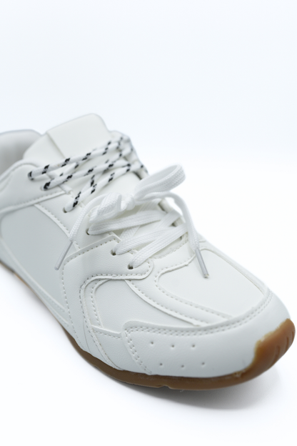 Double Contrast Lace Up Flat Trainers - She Wears Glory Beverly Hills