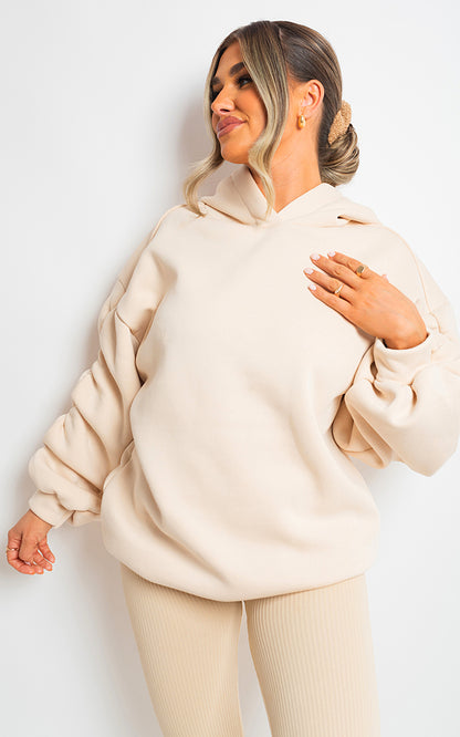 She Wears Glory™ Fall Winter Oversized Ruched Sleeves Hoodie