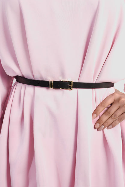 Belted Long Sleeve Mini Balloon Dress - She Wears Glory Beverly Hills
