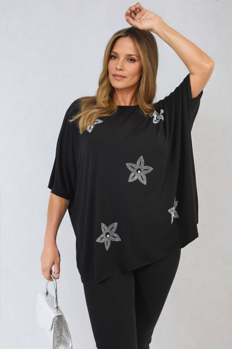 She Wears Glory™ Floral Print Oversized Top