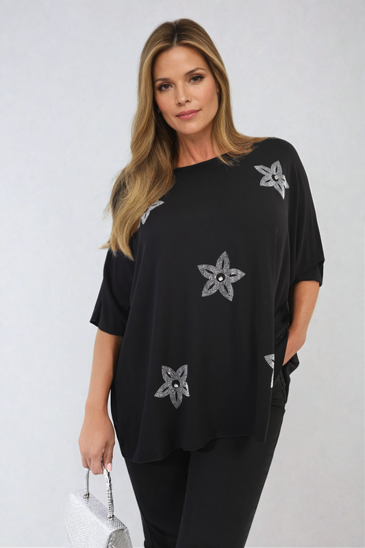 She Wears Glory™ Floral Print Oversized Top