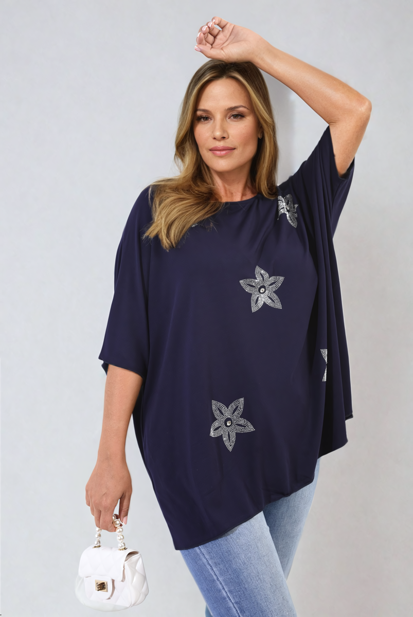 She Wears Glory™ Floral Print Oversized Top