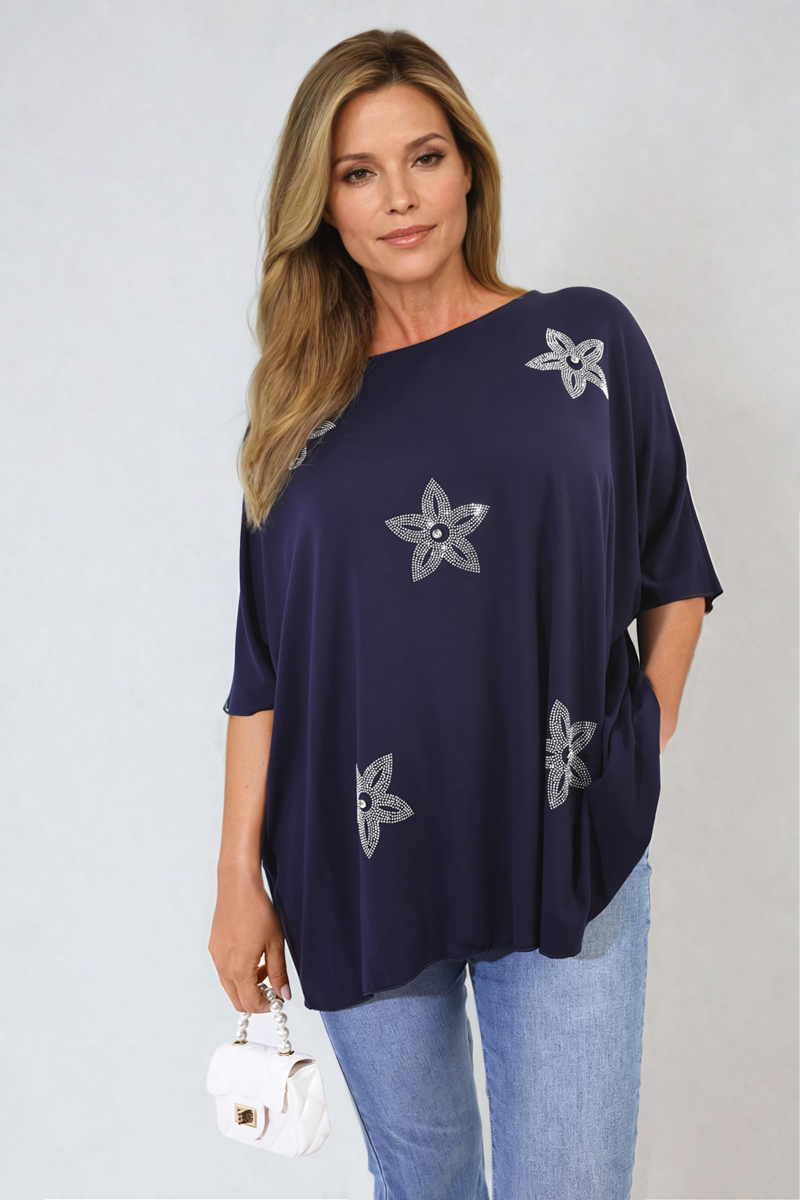 She Wears Glory™ Floral Print Oversized Top