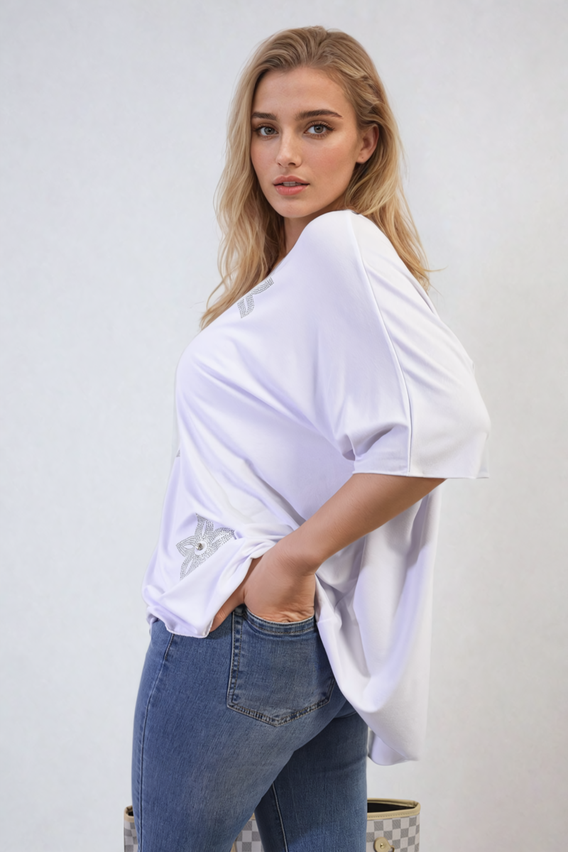 She Wears Glory™ Floral Print Oversized Top