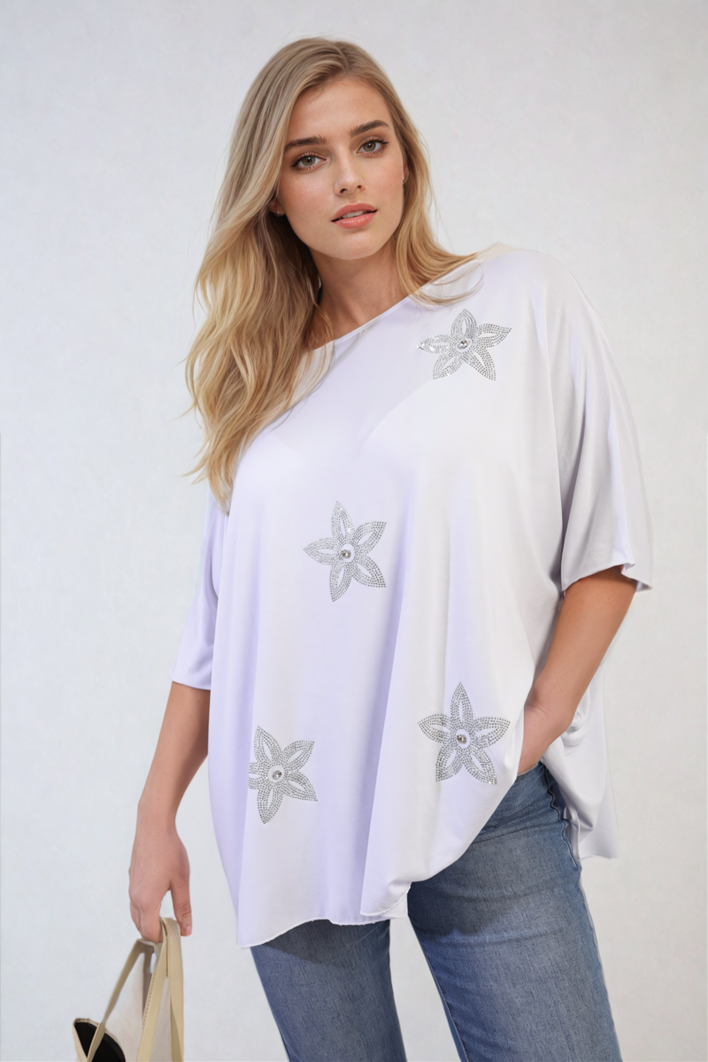 She Wears Glory™ Floral Print Oversized Top