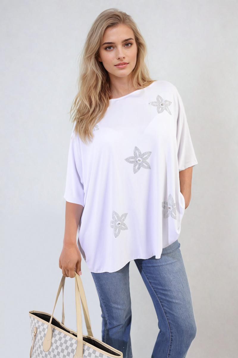 She Wears Glory™ Floral Print Oversized Top