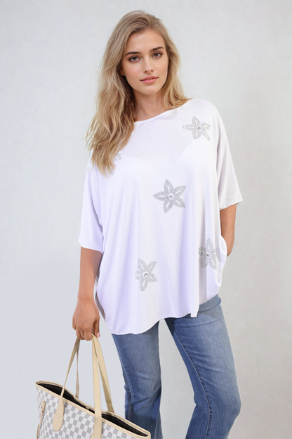 She Wears Glory™ Floral Print Oversized Top