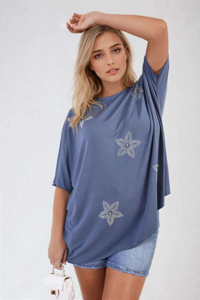 She Wears Glory™ Floral Print Oversized Top