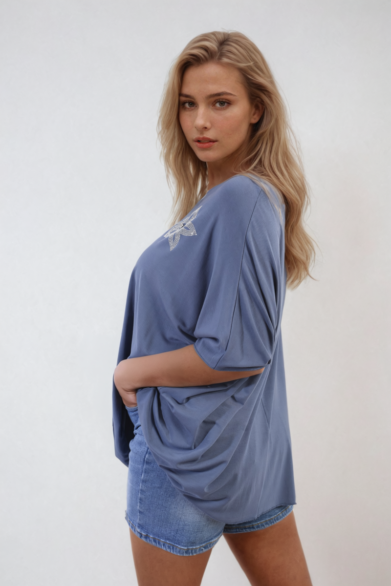 She Wears Glory™ Floral Print Oversized Top