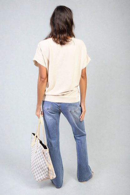 She Wears Glory™ V-Neck Twist Front Top