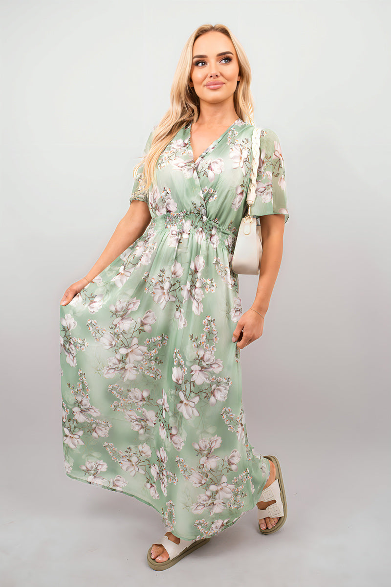 Floral Wrap Maxi Dress - She Wears Glory Beverly Hills