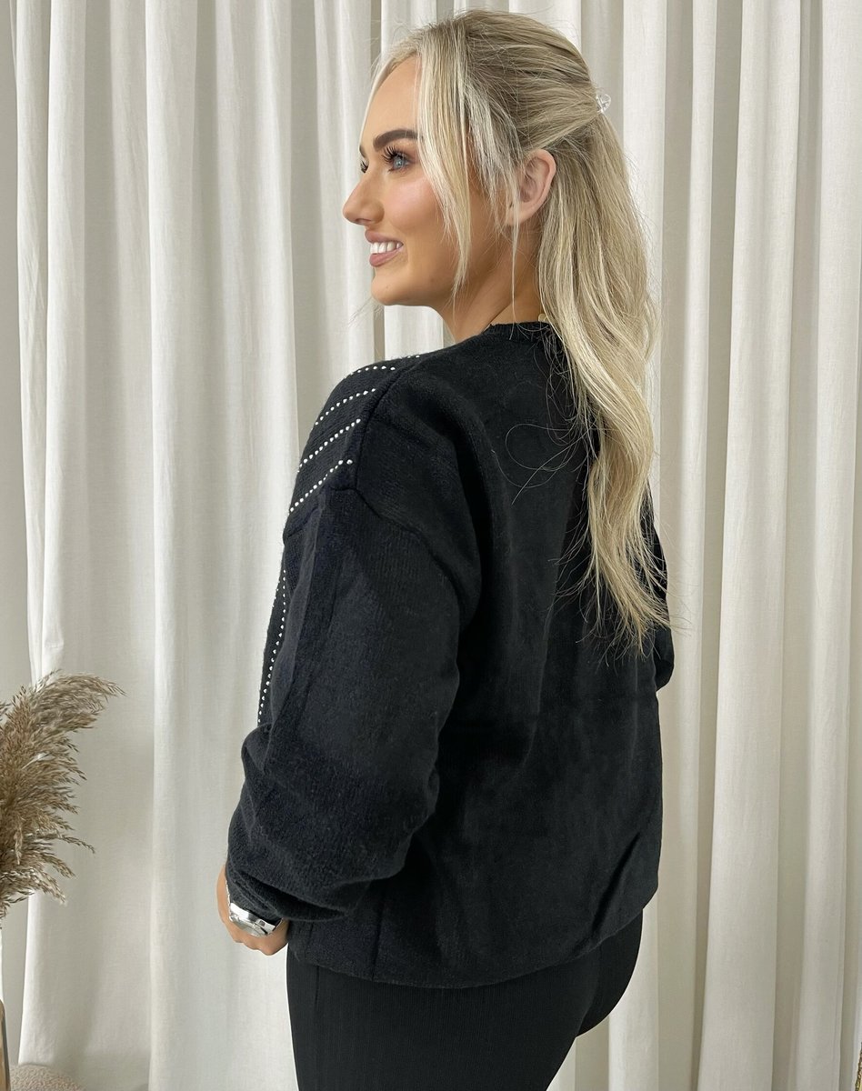 Diamante Stripe Knitted Jumper - She Wears Glory Beverly Hills