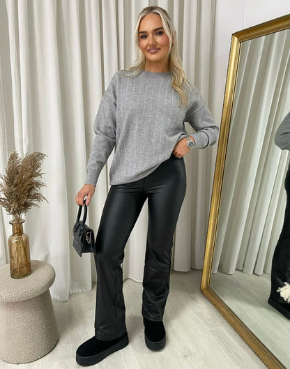 Diamante Stripe Knitted Jumper - She Wears Glory Beverly Hills