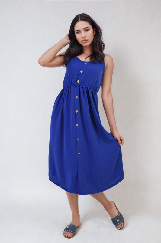 She Wears Glory™ Button Front Strappy Midi Dress