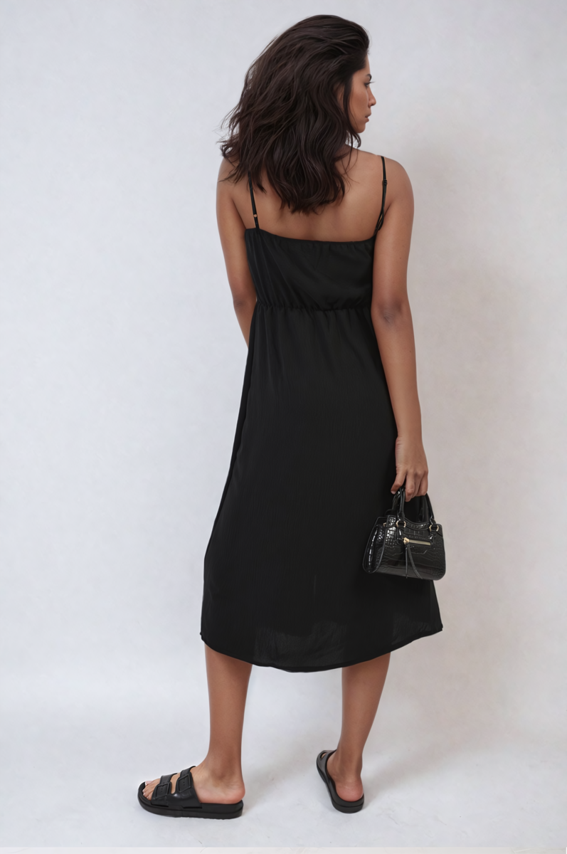 She Wears Glory™ Button Front Strappy Midi Dress