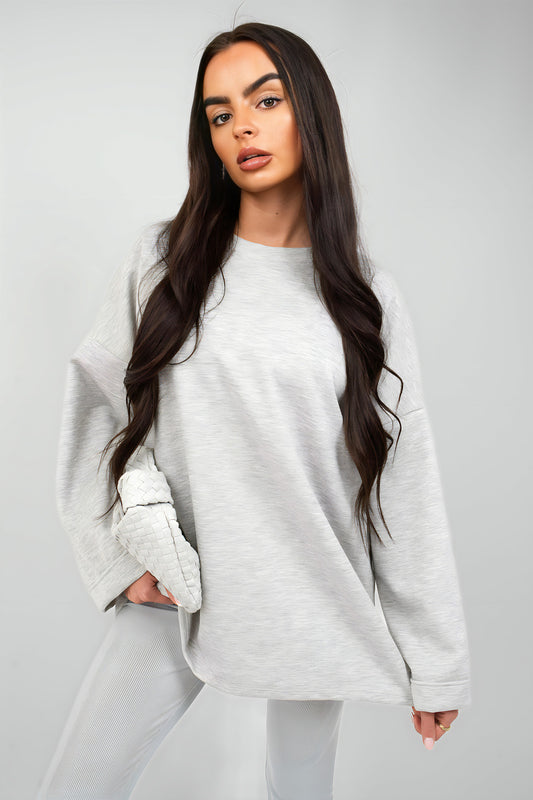 Oversized Long Sleeve Sweatshirt Top - She Wears Glory Beverly Hills
