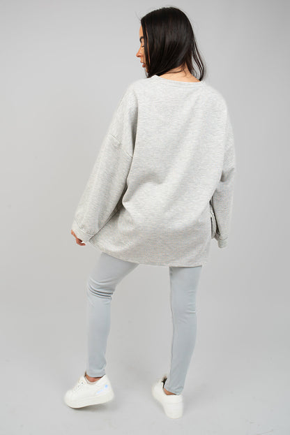 Oversized Long Sleeve Sweatshirt Top - She Wears Glory Beverly Hills