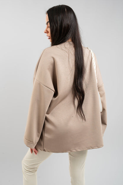 Oversized Long Sleeve Sweatshirt Top - She Wears Glory Beverly Hills