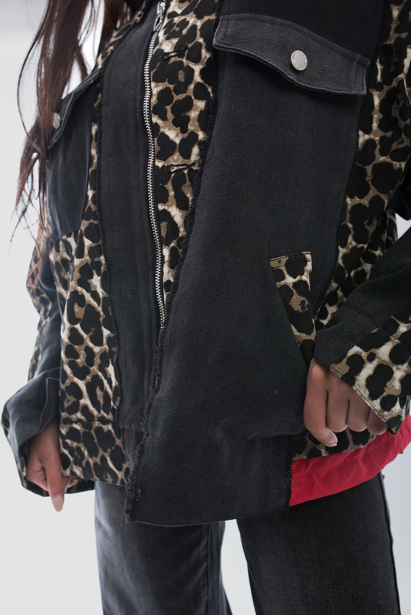 Zip Up Leopard Print Jacket - She Wears Glory Beverly Hills