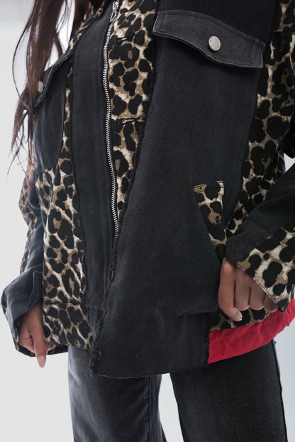 Zip Up Leopard Print Jacket - She Wears Glory Beverly Hills