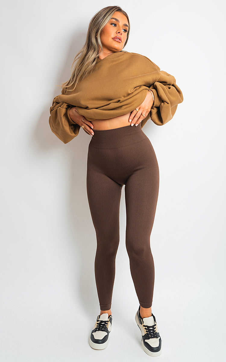 She Wears Glory™ Lightweight High Waisted Rib Curvy Leggings