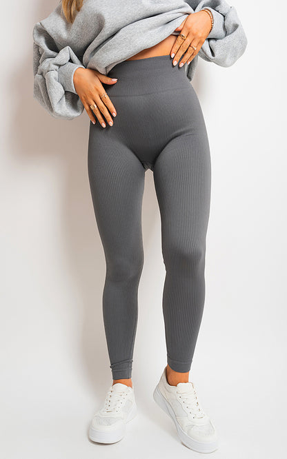 She Wears Glory™ Lightweight High Waisted Rib Curvy Leggings