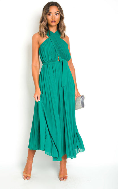She Wears Glory™ Pleated Crossover Maxi Dress