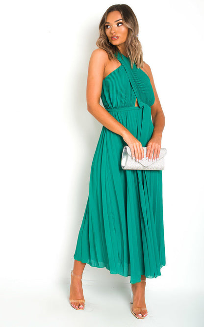 She Wears Glory™ Pleated Crossover Maxi Dress
