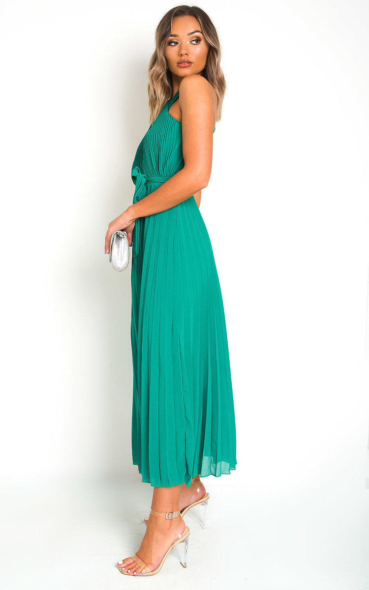 She Wears Glory™ Pleated Crossover Maxi Dress