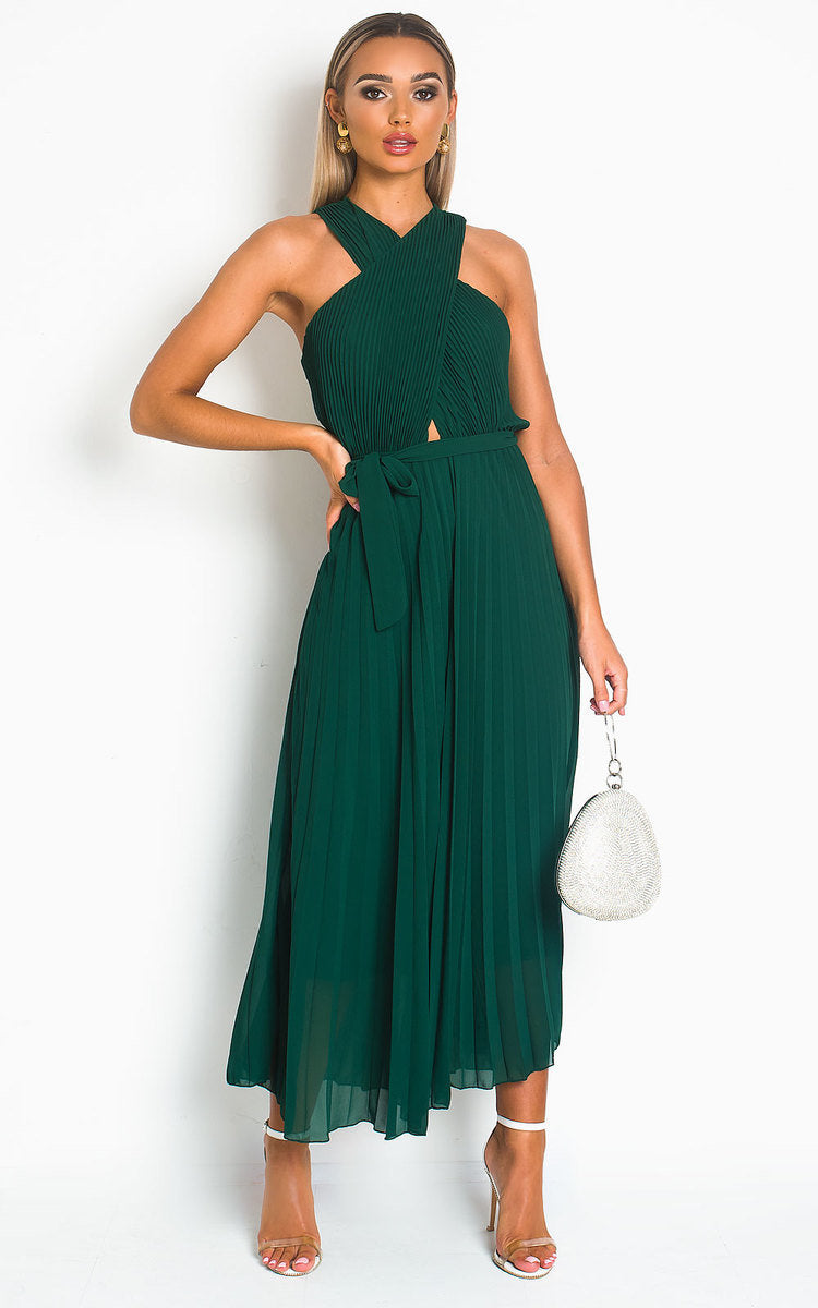 She Wears Glory™ Pleated Crossover Maxi Dress