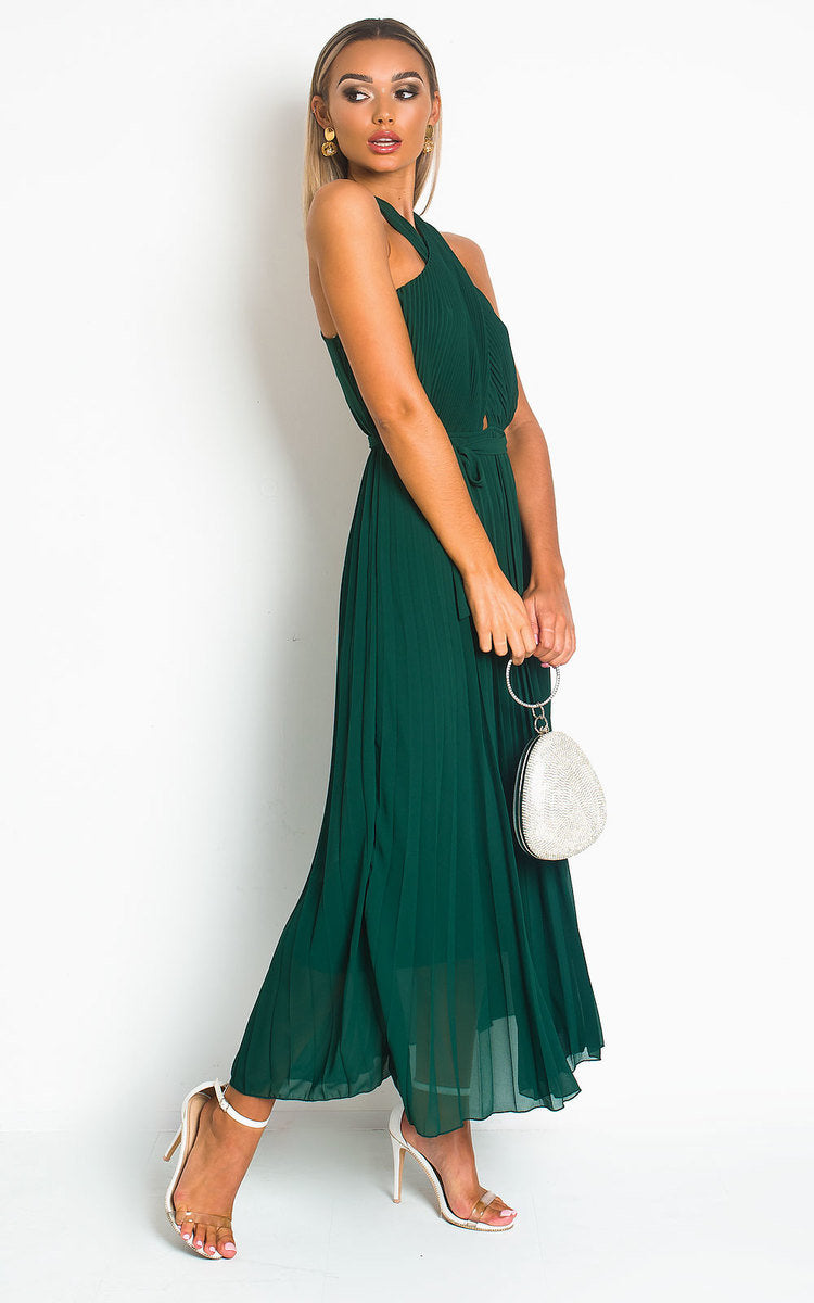 She Wears Glory™ Pleated Crossover Maxi Dress