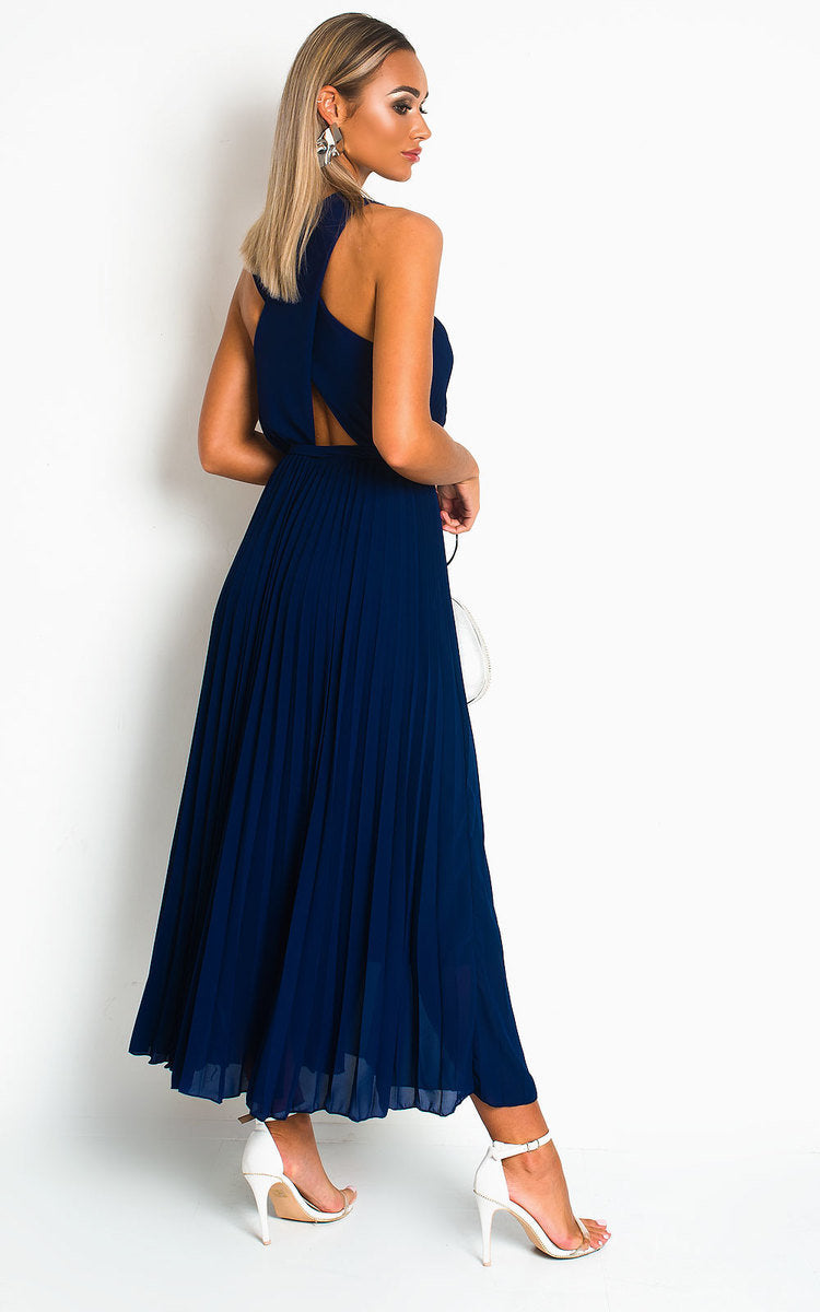 She Wears Glory™ Pleated Crossover Maxi Dress