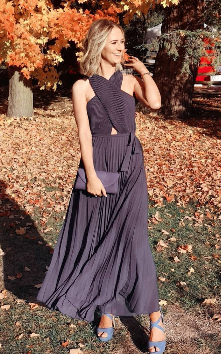 She Wears Glory™ Pleated Crossover Maxi Dress