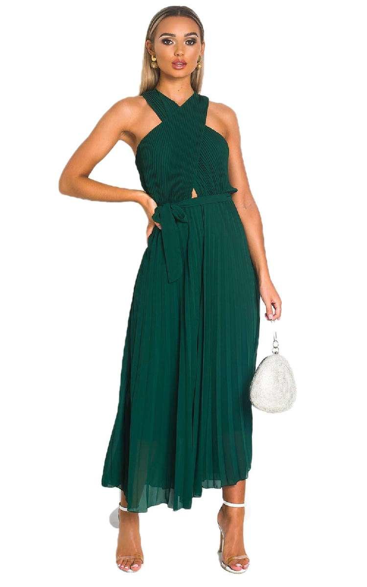 She Wears Glory™ Pleated Crossover Maxi Dress