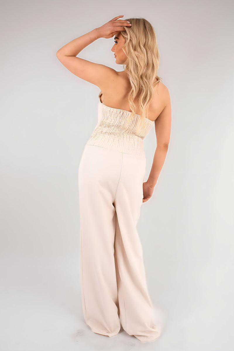 V-Neck Sleeveless Button Front Detail Jumpsuit - She Wears Glory Beverly Hills