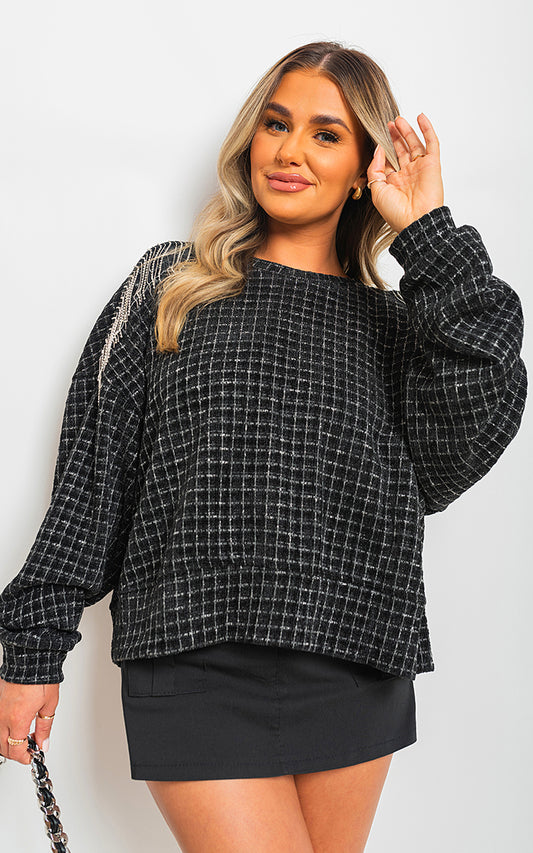 She Wears Glory™ Long Sleeve Knitted Jumper with Tassel Detail