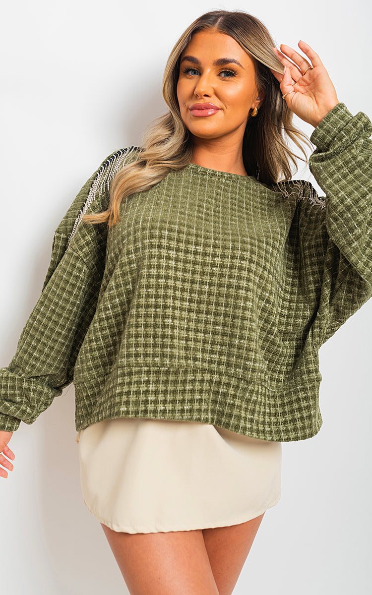 She Wears Glory™ Long Sleeve Knitted Jumper with Tassel Detail