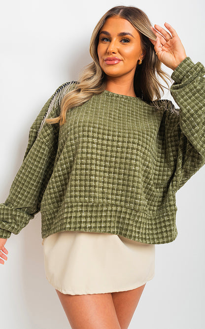 She Wears Glory™ Long Sleeve Knitted Jumper with Tassel Detail