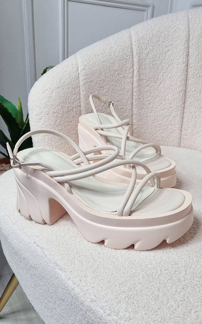 She Wears Glory™ Faux Leather Extreme Platform Sandals