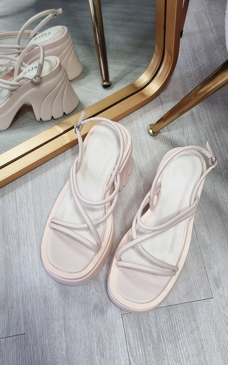 She Wears Glory™ Faux Leather Extreme Platform Sandals