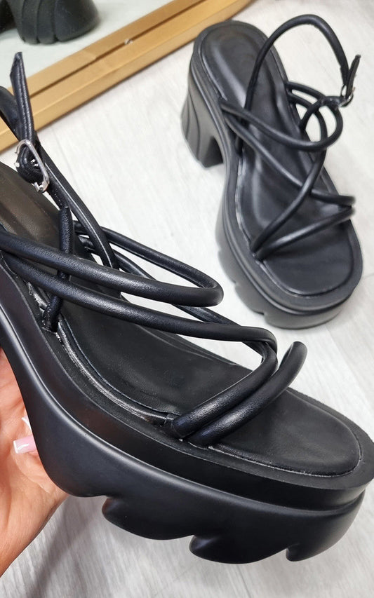 She Wears Glory™ Faux Leather Extreme Platform Sandals