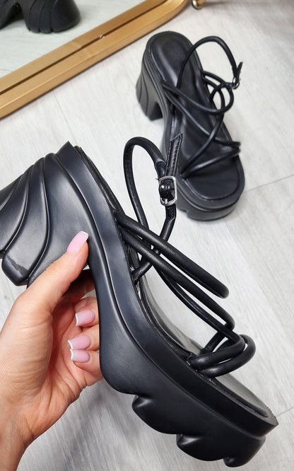 She Wears Glory™ Faux Leather Extreme Platform Sandals
