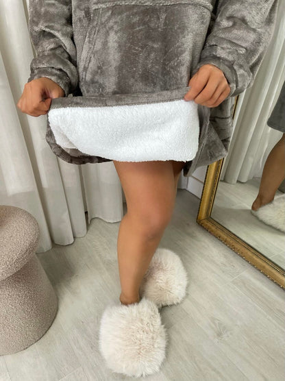 Oversized Fluffy Winter Blanket Hoodie - She Wears Glory Beverly Hills
