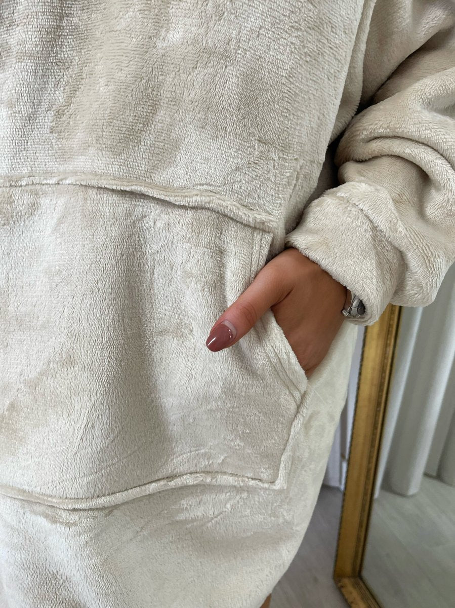 Oversized Fluffy Winter Blanket Hoodie - She Wears Glory Beverly Hills