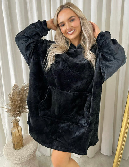 Oversized Fluffy Winter Blanket Hoodie - She Wears Glory Beverly Hills