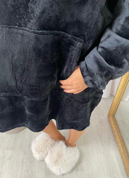Oversized Fluffy Winter Blanket Hoodie - She Wears Glory Beverly Hills
